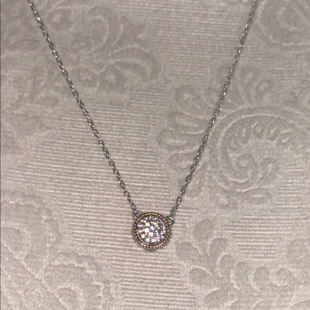 😞 14K Solid Gold & 925 Elegant Sterling Silver Necklace